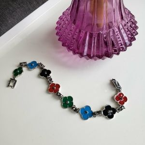 Floral enamel bracelet